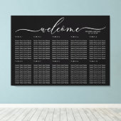 Toile Numéros de table de bienvenue de mariage noir (Insitu (Plancher de Bois))