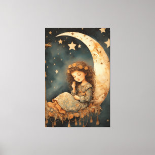 Toile Nursery Luna Child Art Imprimer
