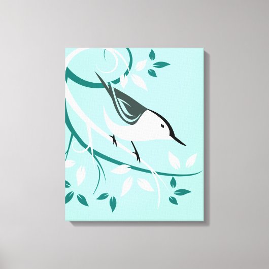 Toile Nuthatch Stylized Bird Design (Recto)