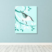 Toile Nuthatch Stylized Bird Design (Insitu (Plancher de Bois))