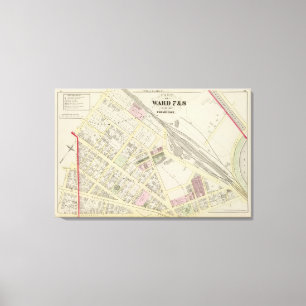 Toile NY Boston et carte de voie ferrée de Providence