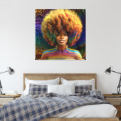 Toile N'y touchez pas à mes cheveux Reine Afro Mélanine  (Insitu(Chambre))