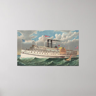 Toile NY Voyage Grand Paddlewheel Bateau à vapeur Le Pèl