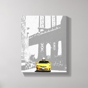 Toile Nyc Brooklyn Bridge New York City Taxi jaune