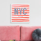Toile NYC | Design rouge, blanc et bleu (Insitu(Salon))