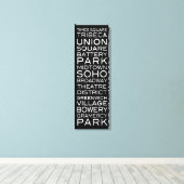 Toile NYC Districts Parcs et quartiers | en noir (Insitu (Plancher de Bois))
