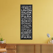 Toile NYC Districts Parcs et quartiers | en noir (Insitu(Salon))