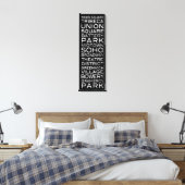 Toile NYC Districts Parcs et quartiers | en noir (Insitu(Chambre))