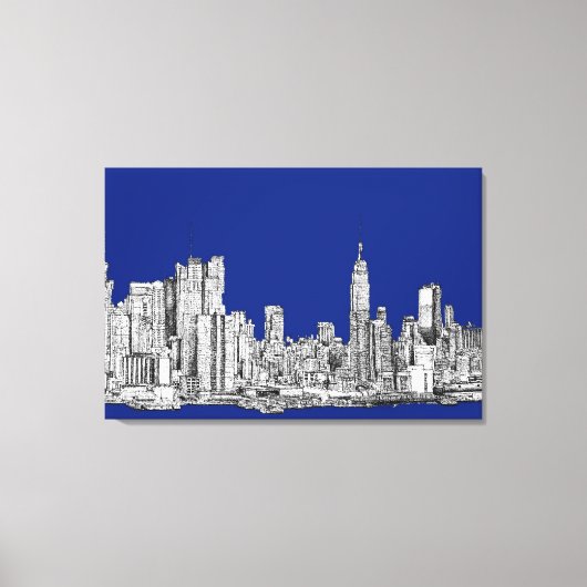Toile NYC encre bleu royal (Recto)