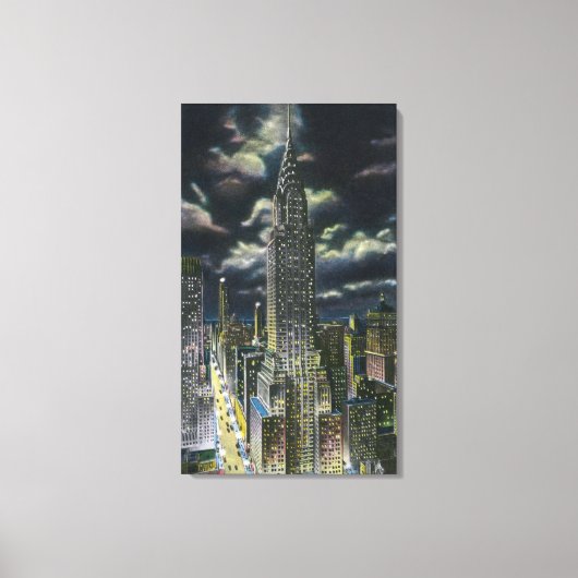 Toile NYC, New York Chrysler Building à la nuit n° 1 (Recto)