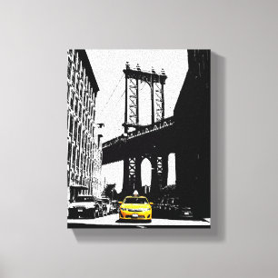 Toile Nyc New York City Taxi jaune Brooklyn Bridge