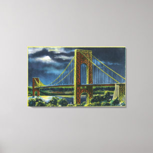 Toile NYC, nouveau pont de YorkGeorge Washington la nuit