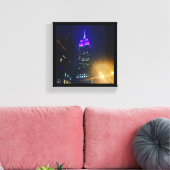 Toile NYC Skyscraper Purple Empire State Building Nuit (Insitu(Salon))