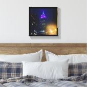 Toile NYC Skyscraper Purple Empire State Building Nuit (Insitu(Chambre))
