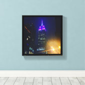Toile NYC Skyscraper Purple Empire State Building Nuit (Insitu (Plancher de Bois))