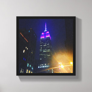 Toile NYC Skyscraper Purple Empire State Building Nuit