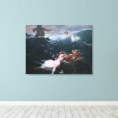Toile Nymphes et Satyres Jouer dans les vagues (Insitu (Plancher de Bois))