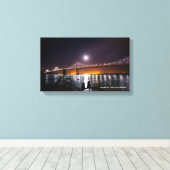 Toile Oakland Bay Bridge, San Francisco Night Time (Insitu (Plancher de Bois))