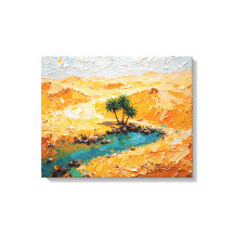 Oasis dans le désert Premium Wrapped Canvas Ar