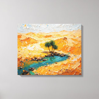Toile Oasis dans le désert Premium Wrapped Canvas Ar