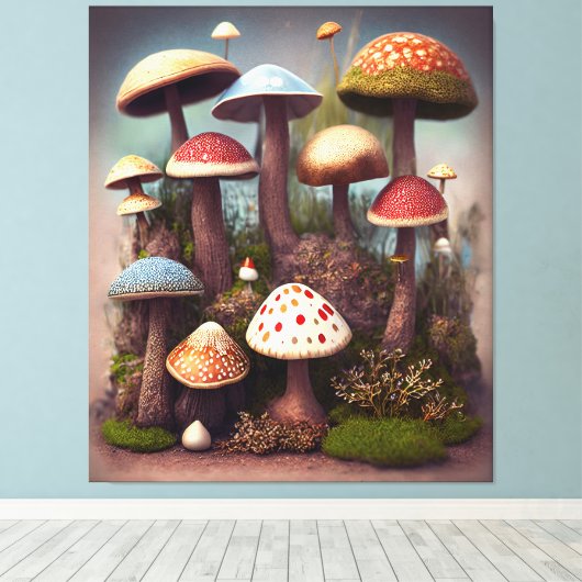 Toile Oasis de champignons (Insitu (Plancher de Bois))