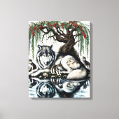 Toile Oasis de la famille des loups sereins dans la natu (Recto)