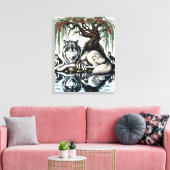 Toile Oasis de la famille des loups sereins dans la natu (Insitu(Salon))