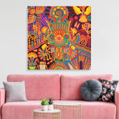 Toile Oaxaca Mexico Mexican Mayan Tribal Art boho Travel (Insitu(Salon))