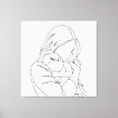 Toile Obligation incassable - Mère et Enfant Line Art (Recto)