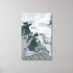 Toile Observation du combat à l'illustration de colline