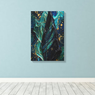 Toile OBSIDIENNE ÉMERAUDE - Impasto Cosmique