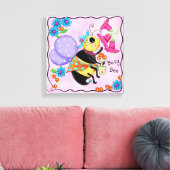 Toile Occupé Bee habillé Whimsy Honey Bee Pink Art (Insitu(Salon))