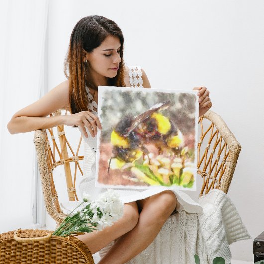 Toile Occupé Occupé Fréquenté Miel Abeille aquarelle pei