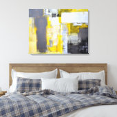 Toile 'Occupé, occupé' Gris et Jaune Art Abstrait (Insitu(Chambre))