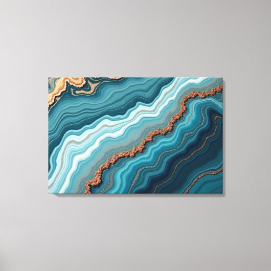 Toile Océan Agate – Art Fluid Abstract (Recto)