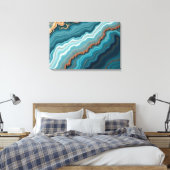 Toile Océan Agate – Art Fluid Abstract (Insitu(Chambre))