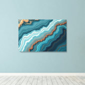 Toile Océan Agate – Art Fluid Abstract (Insitu (Plancher de Bois))