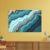 Toile Océan Agate – Art Fluid Abstract (Insitu(Salon))
