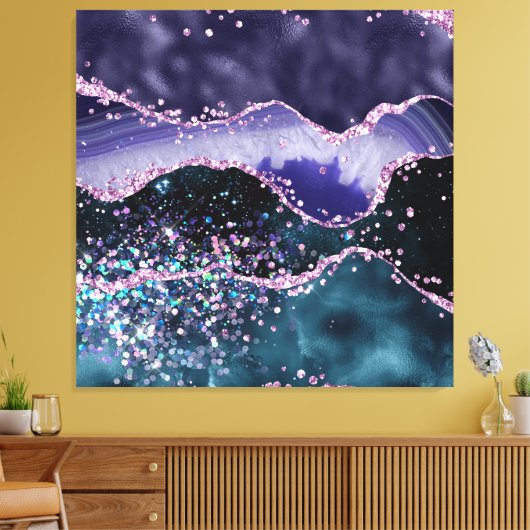 Toile *~* Ocean Agate PARTIES SCINTILLANT céleste AP8 (Insitu(Salon))