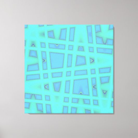 Toile Océan Bébé Bleu Moderne Motif de vague géométrique (Recto)