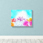 Toile Océan corallien (Insitu (Plancher de Bois))