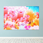 Toile Océan corallien (Insitu (Plancher de Bois))