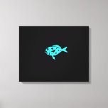 Toile Ocean Glow_Aqua-on-Black Grouper Lonely<br><div class="desc">Si vous êtes créatif, vous pouvez changer la taille et la position du mérou, ou la couleur arrière - plan. Cliquez simplement sur "Customisez-le" et laissez le plaisir commencer! En utilisant les options de l'outil de conception ci-dessus à votre droite, il est facile de sélectionner une "taille" idéale pour votre...</div>