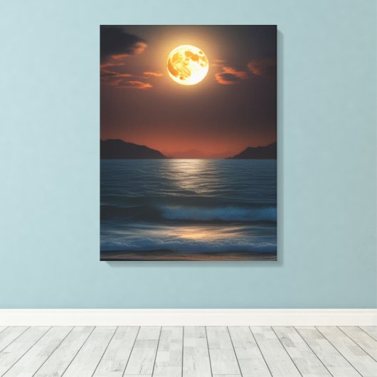 Toile Océan Lune Tranquille (Insitu (Plancher de Bois))