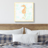 Toile Ocean Orange Seahorse (Insitu(Chambre))
