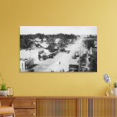 Toile Ocean Park, WA - Vue sur la plage, Vieilles voitur (Insitu(Salon))