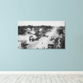 Toile Ocean Park, WA - Vue sur la plage, Vieilles voitur (Insitu (Plancher de Bois))