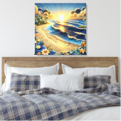 Toile Ocean View Tropical Paper Quilling Effet (Insitu(Chambre))