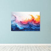 Toile Ocean Wave Fluid Art Sunset Glow Abstract (Insitu (Plancher de Bois))