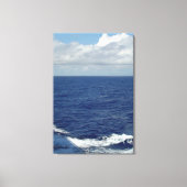 Toile Ocean Waves Fluffy White Clouds Blue Sky Canvas (Recto)
